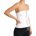 Dolce & Gabbana White PALERMO Bustier Cotton Top Corset WOMAN TOPS AND SHIRTS