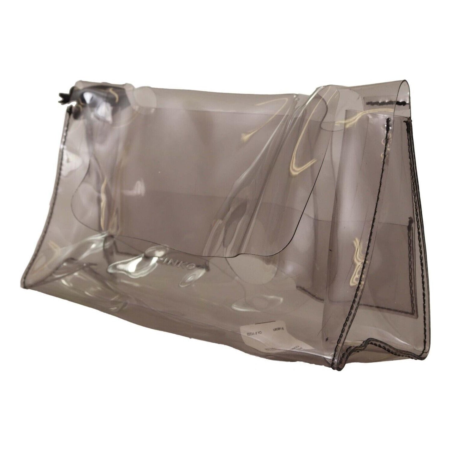PINKO Black Clear Plastic Transparent Pouch Purse Clutch Bag Clutch Bag