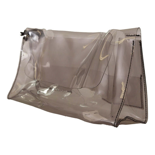 PINKO Black Clear Plastic Transparent Pouch Purse Clutch Bag Clutch Bag