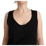 Roberto Cavalli Black Sleeveless Cotton Sheath Mini Dress WOMAN DRESSES