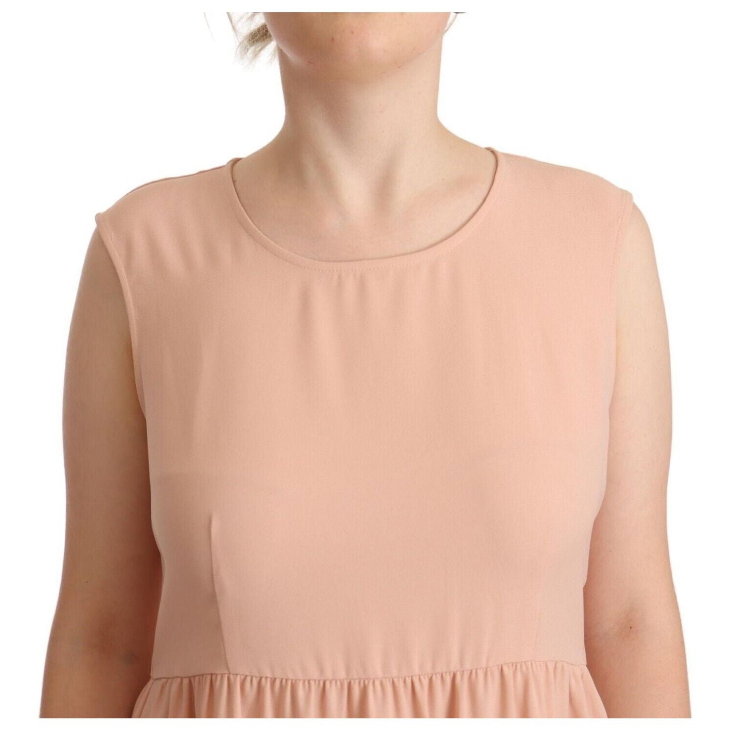 Twinset Beige Polyester Sleeveless Shift Knee Length Dress DR28550 - 48