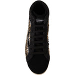 Dolce & Gabbana Beige Brown Wool Cotton High Top Sneakers MV4415-44