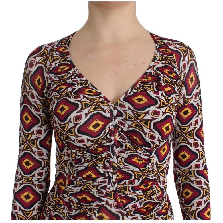 فستان كوكتيل متعدد الألوان من GF Ferre Chic بفتحة رقبة على شكل حرف V