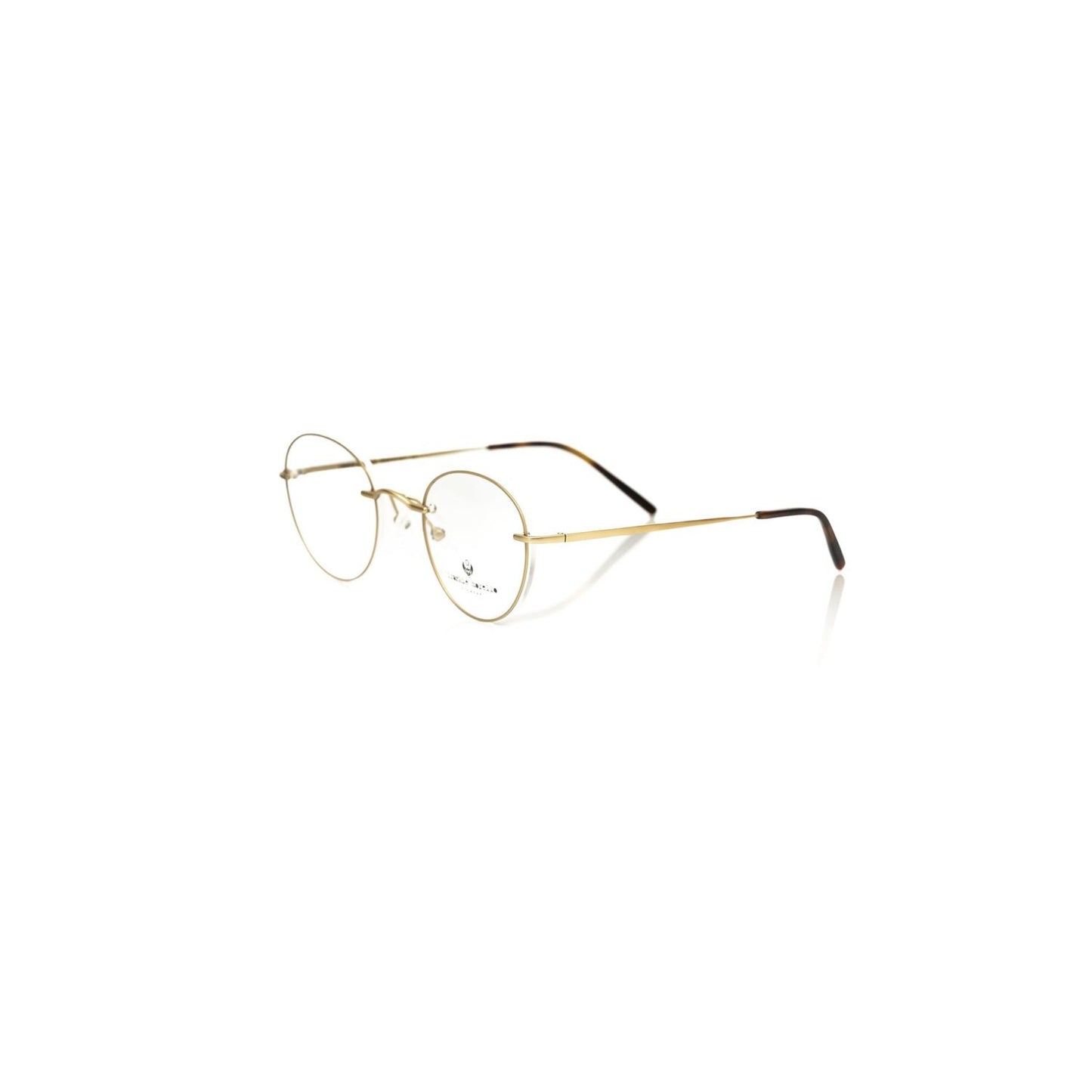 Frankie Morello Gold Metallic Unisex Frame, Italian craftsmanship, round matte gold spectacles for fashion-forward style.