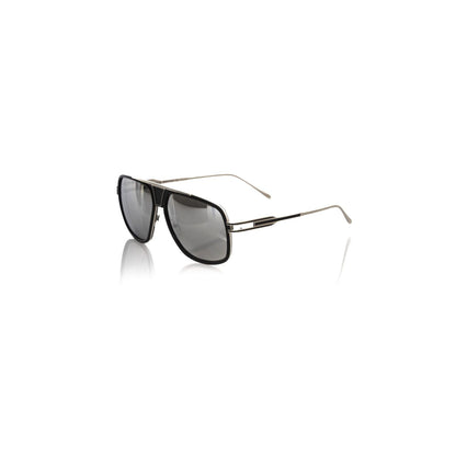Frankie Morello Black Metallic Fiber Men Sunglass