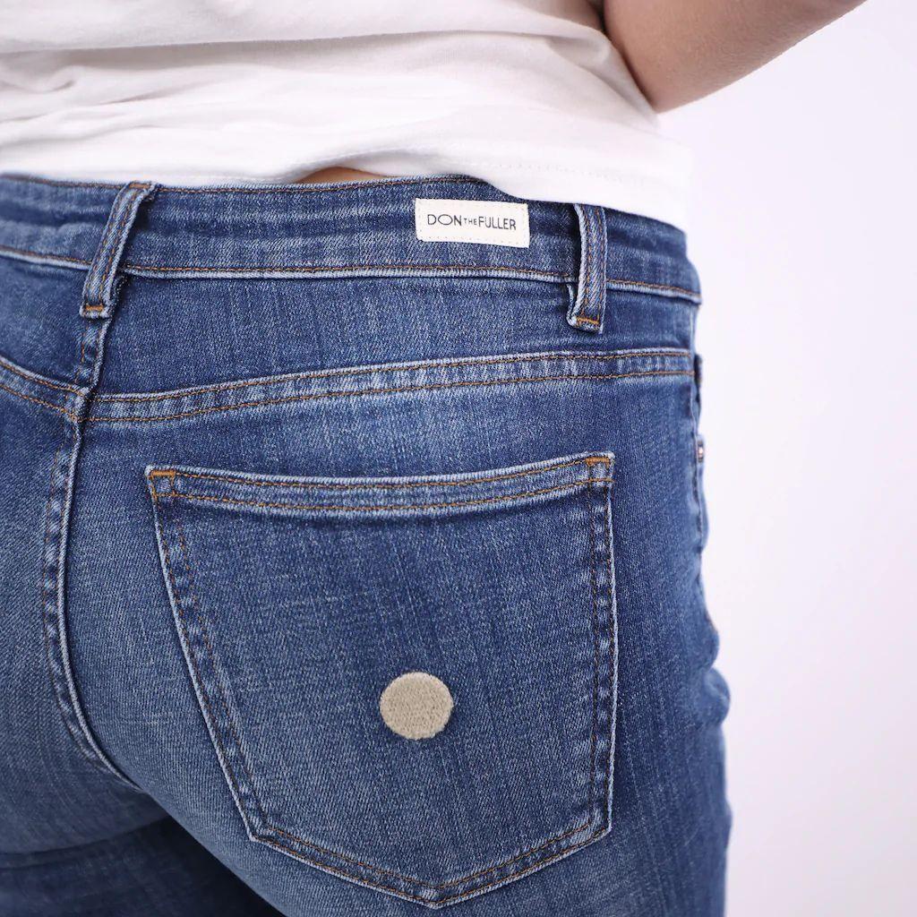 بنطلون جينز نسائي من القطن باللون الأزرق من دون ذا فولر