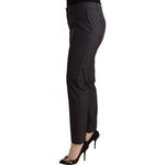 Dolce & Gabbana Black Striped Wool Tapered Trouser Pants Jeans & Pants