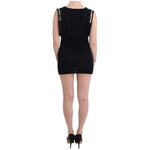 Roccobarocco Black Embellished Jersey Mini Sheath Short Dress Dresses