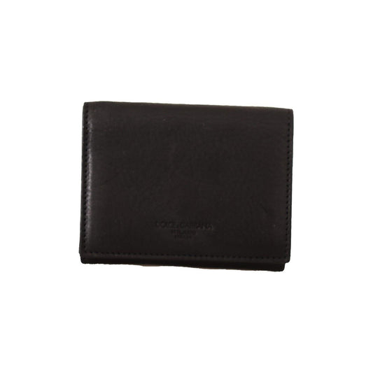 Dolce & Gabbana Black Leather Trifold Purse Belt Multi Kit Wallet WOMAN WALLETS