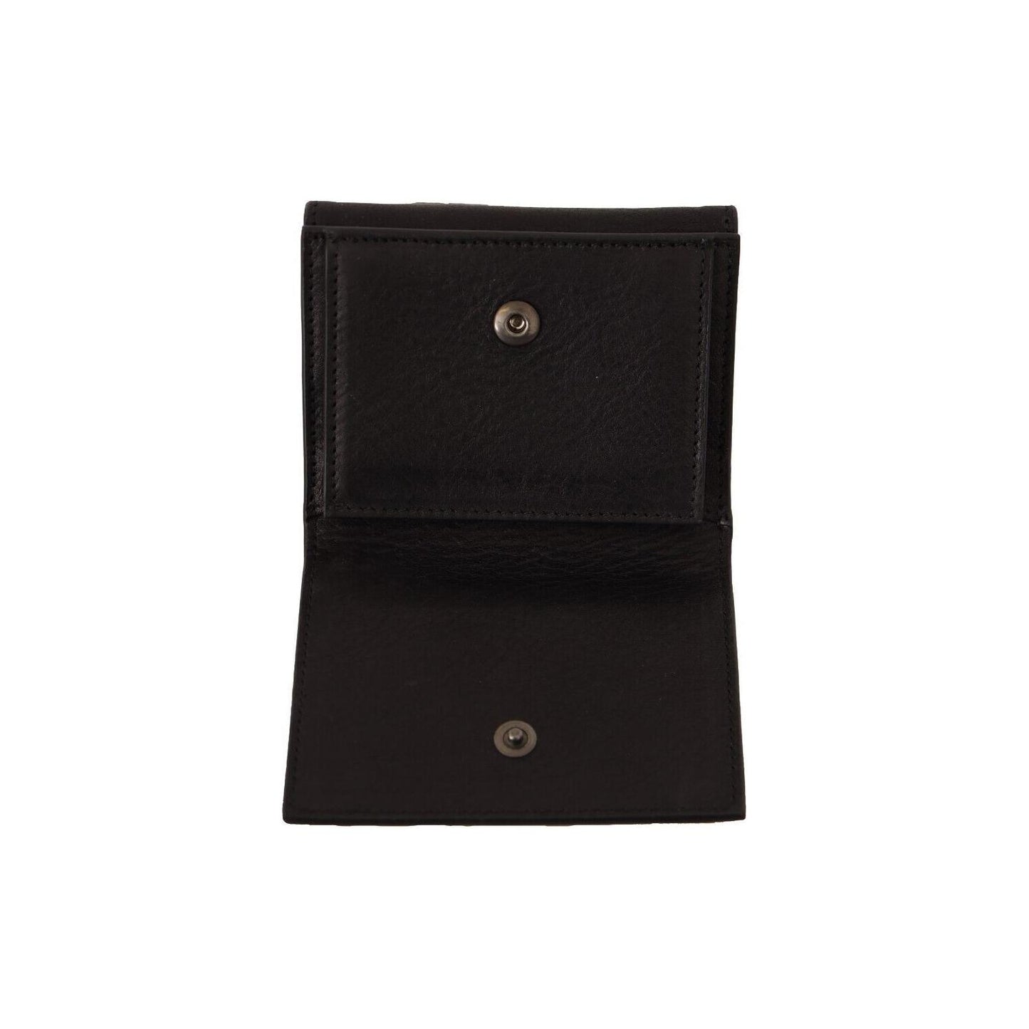 Dolce & Gabbana Black Leather Trifold Purse Belt Multi Kit Wallet
