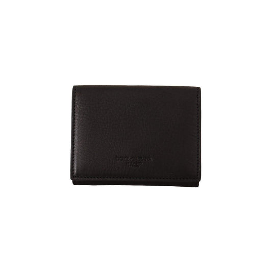 Dolce & Gabbana Black Leather Trifold Purse Belt Strap Multi Kit Wallet
