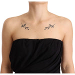 Dolce & Gabbana Black Silk Stretch Strapless Sheath Midi Dress