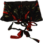 Dolce & Gabbana Black Corset Belt Stretch Waist Strap Silk Top