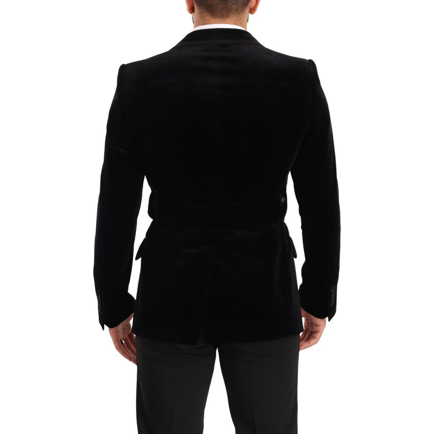 Dolce & Gabbana Black Velvet Single Breasted One Button Blazer