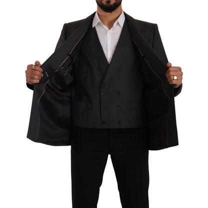 Dolce & Gabbana Gray Double Breasted 2 Piece SICILIA Blazer