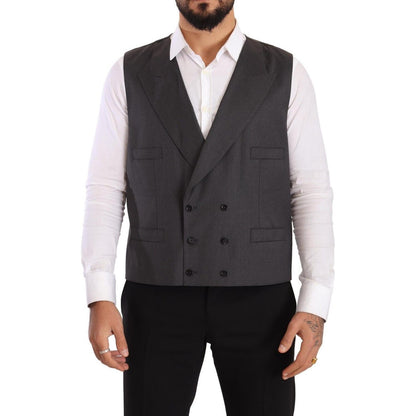 Dolce & Gabbana Gray Double Breasted 2 Piece SICILIA Blazer