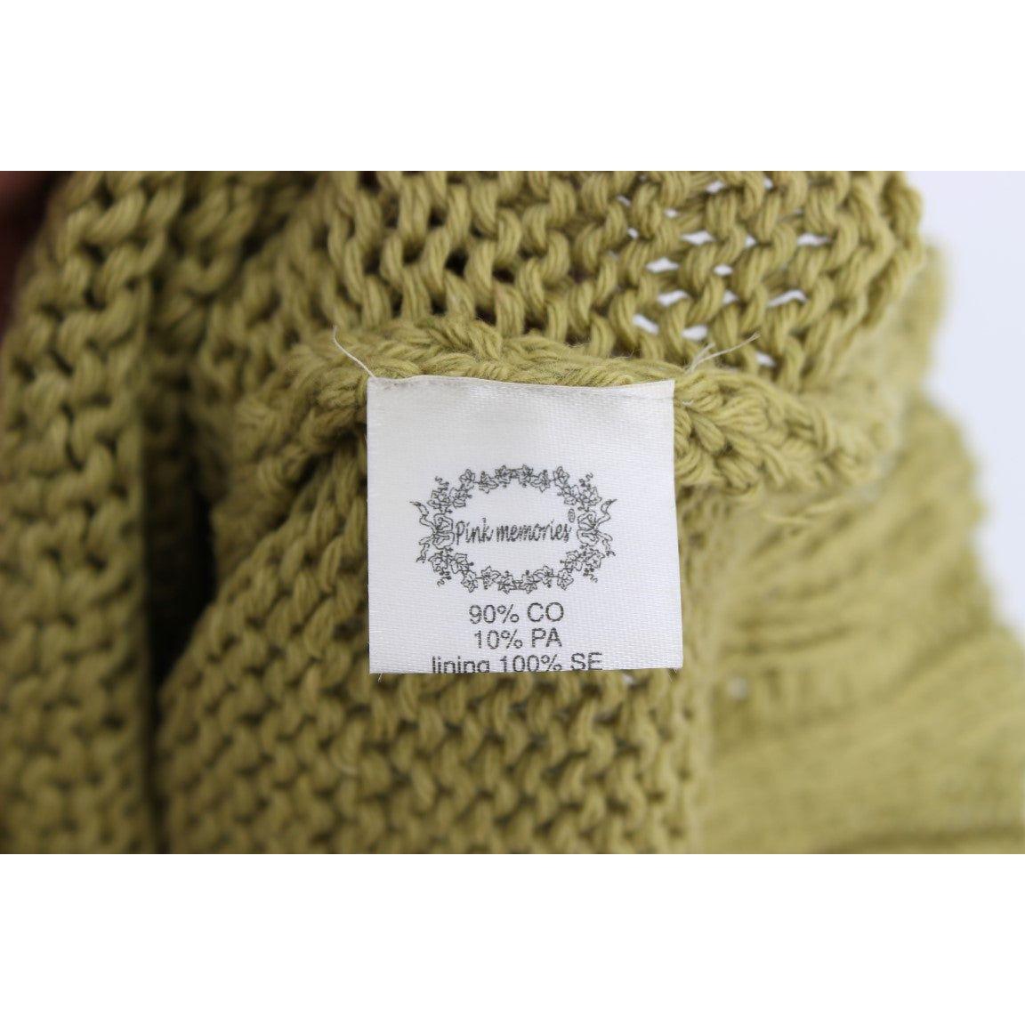 سترة PINK MEMORIES أنيقة باللون الأخضر محبوكة بدون أكمام
