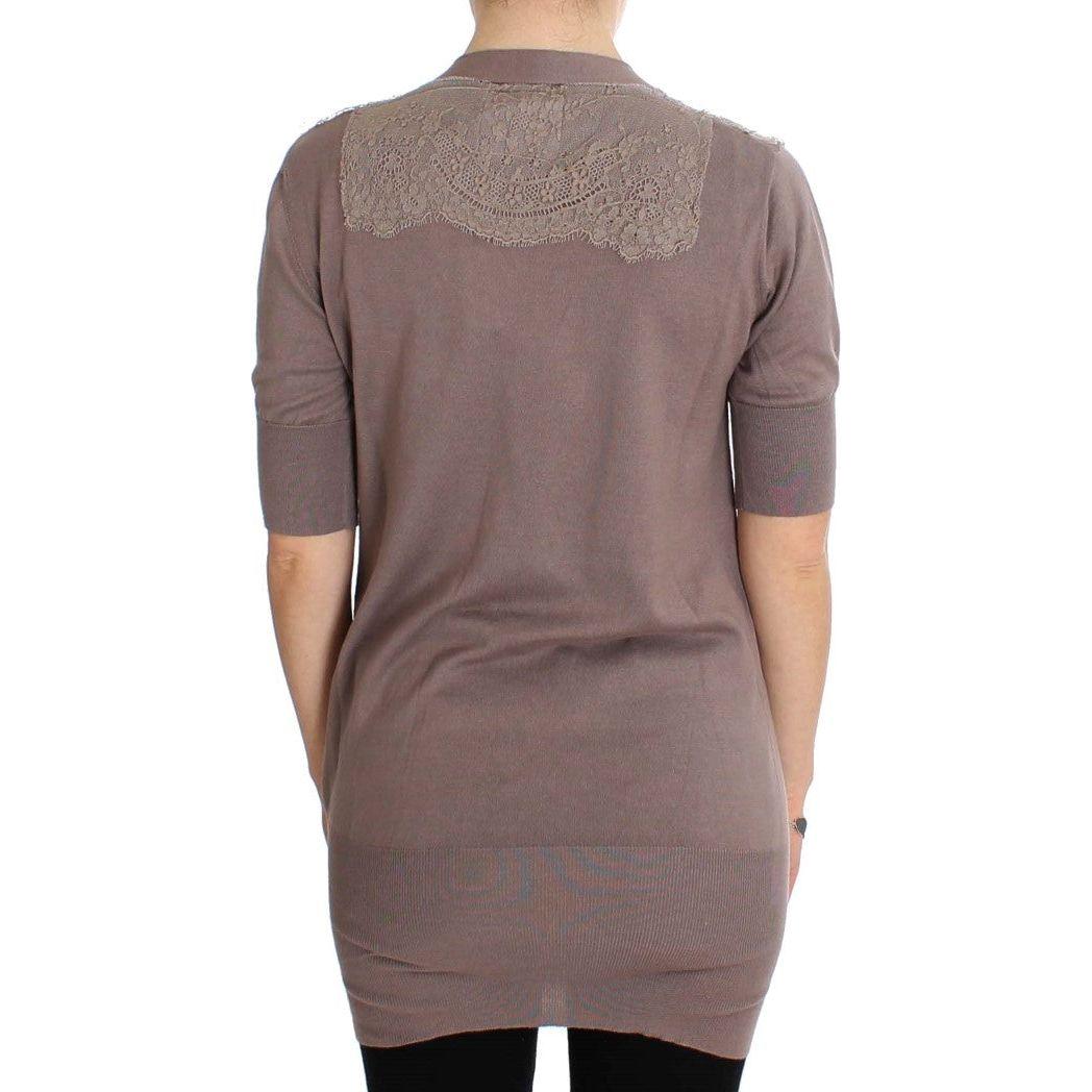 كنزة كارديجان أنيقة من القطن باللون الأرجواني من PINK MEMORIES