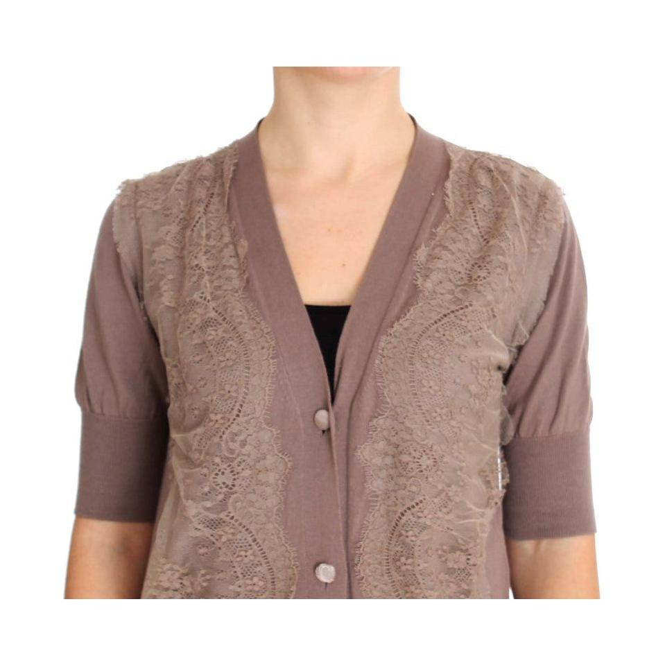 كنزة كارديجان أنيقة من القطن باللون الأرجواني من PINK MEMORIES