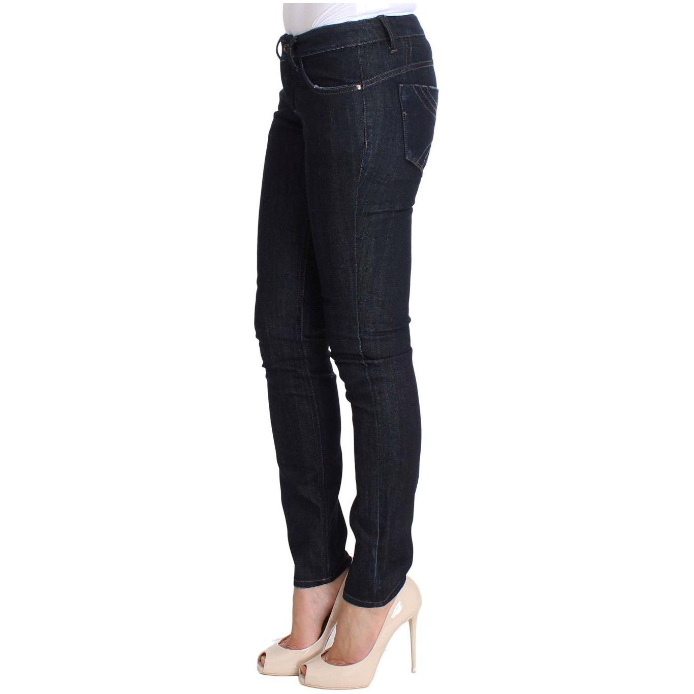 Costume National Blue Cotton Stretch Slim Fit Jeans