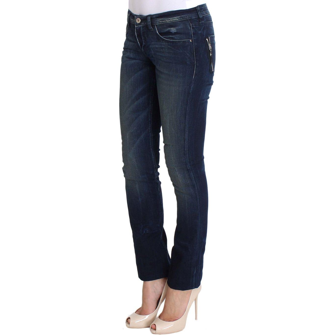 Costume National Blue Wash Cotton Slim Fit Skinny Jeans