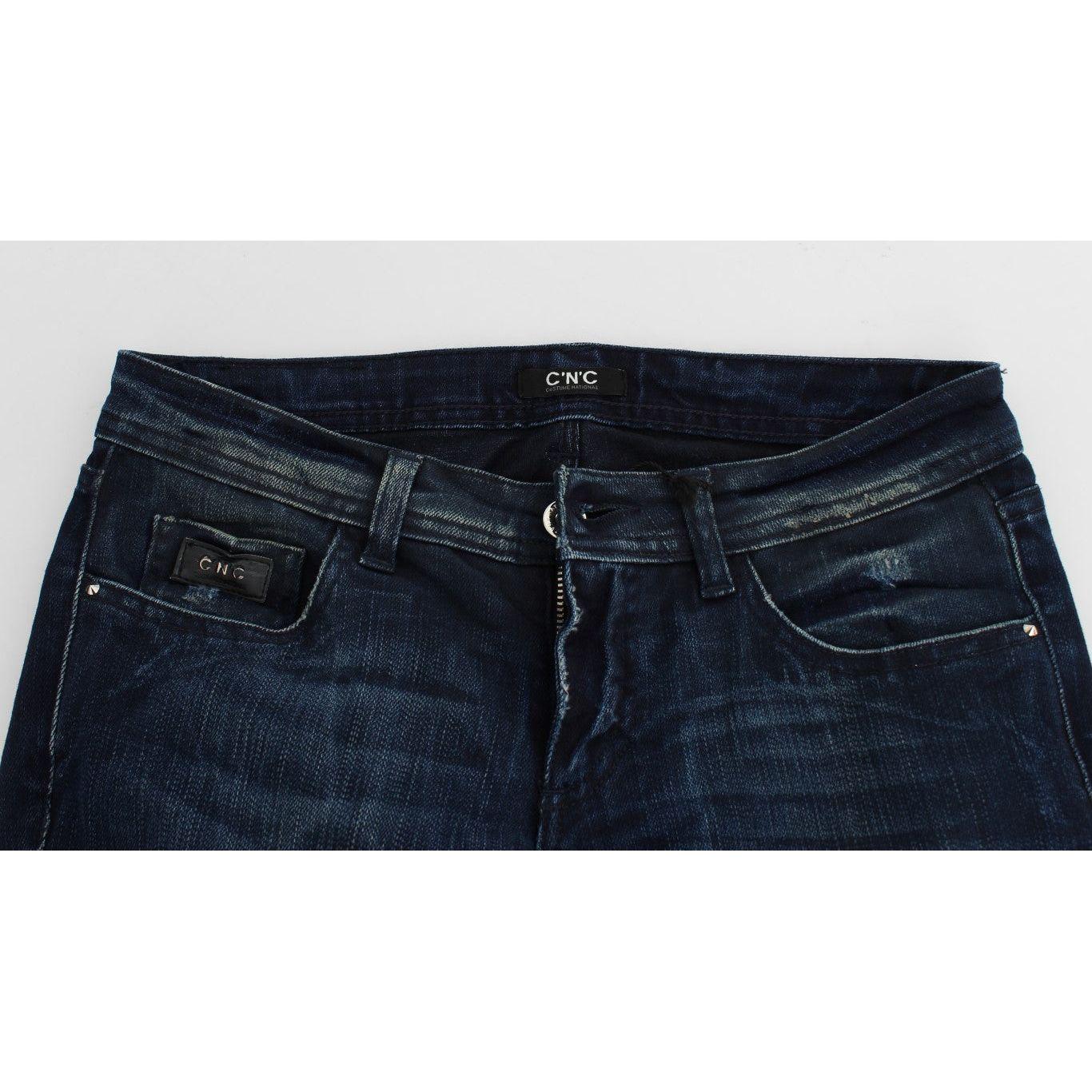 Costume National Blue Wash Cotton Slim Fit Skinny Jeans