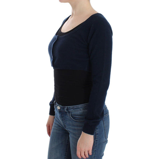 Ermanno Scervino Blue Cashmere Cardigan Sweater