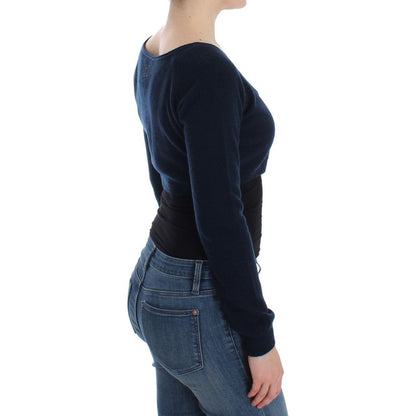 Ermanno Scervino Blue Cashmere Cardigan Sweater