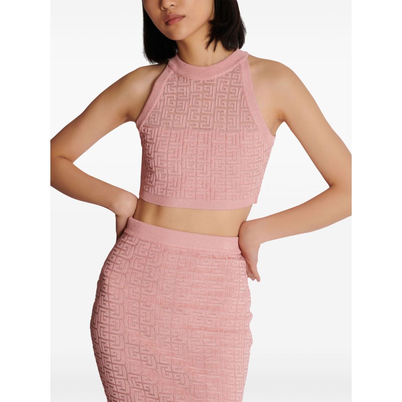 Balmain PB Labyrinth knit top