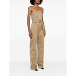 Saint Laurent strapless belted cotton jumpsuit Jumpsuits
