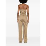 Saint Laurent strapless belted cotton jumpsuit Jumpsuits
