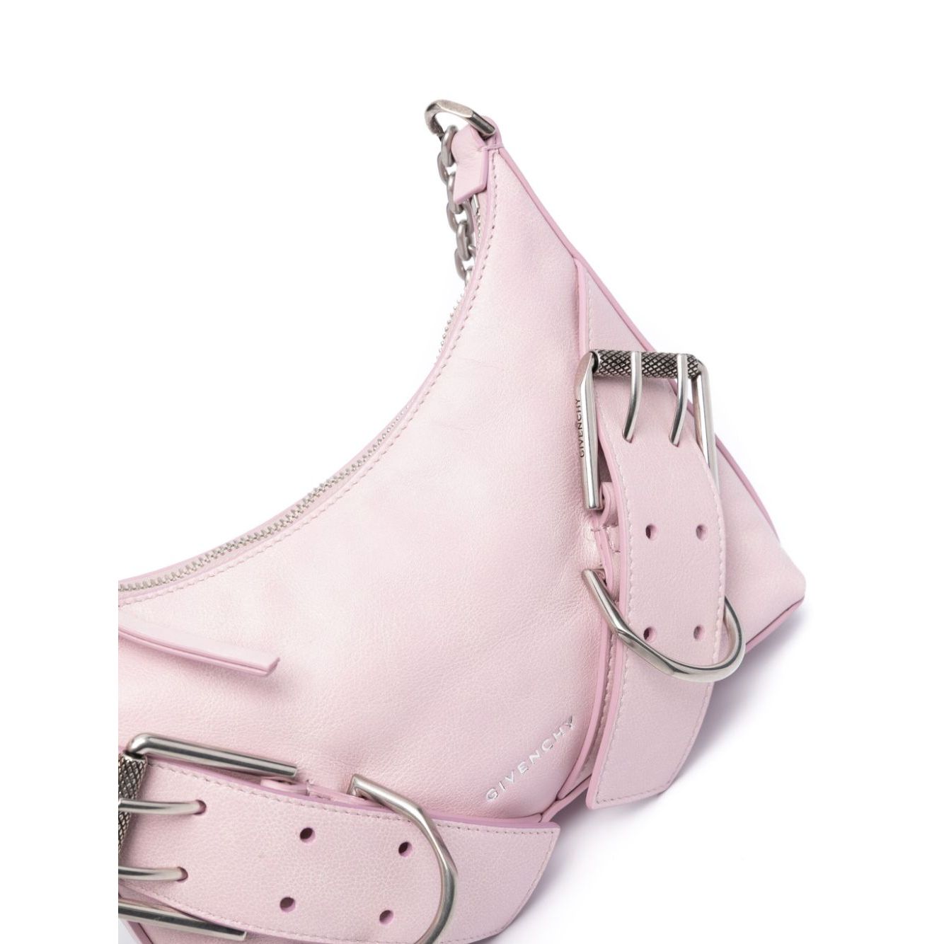 Front view with bag zipped and handles upright.
