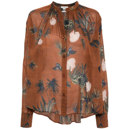 Forte Forte mix-print semi-sheer shirt