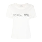 Saint Laurent Reverse Logo Print T-shirt Topwear