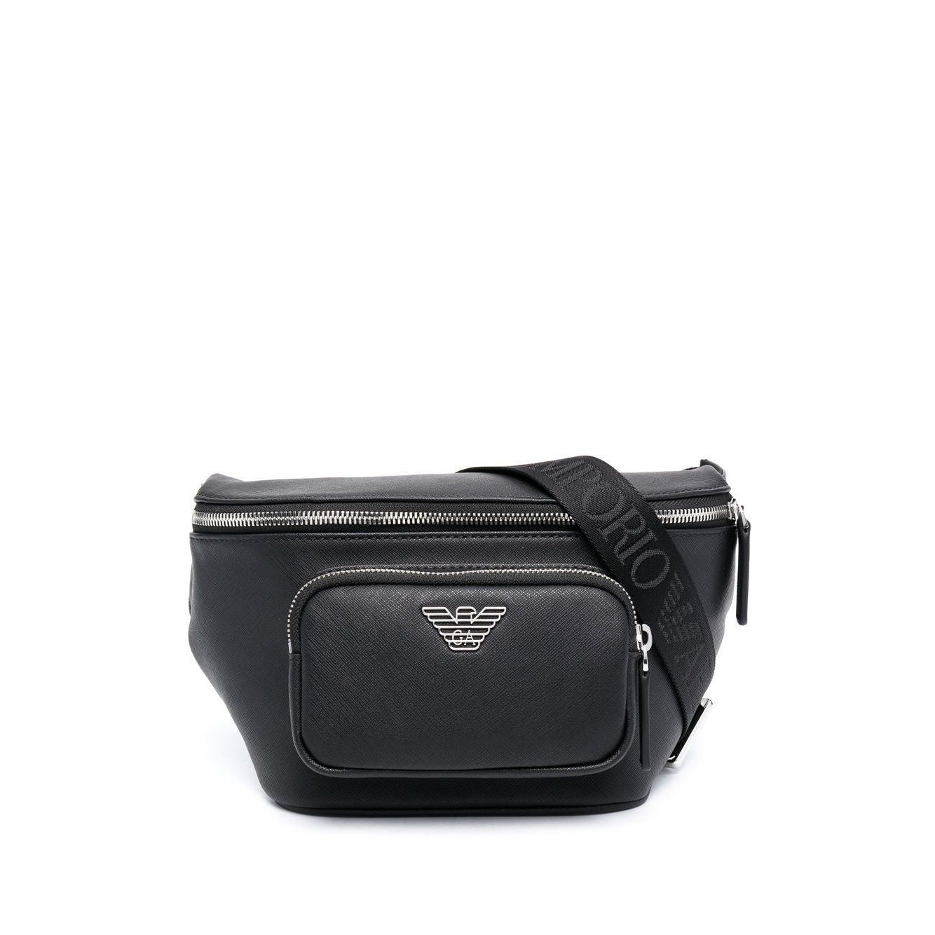 Front view with bag zipped and handles upright.