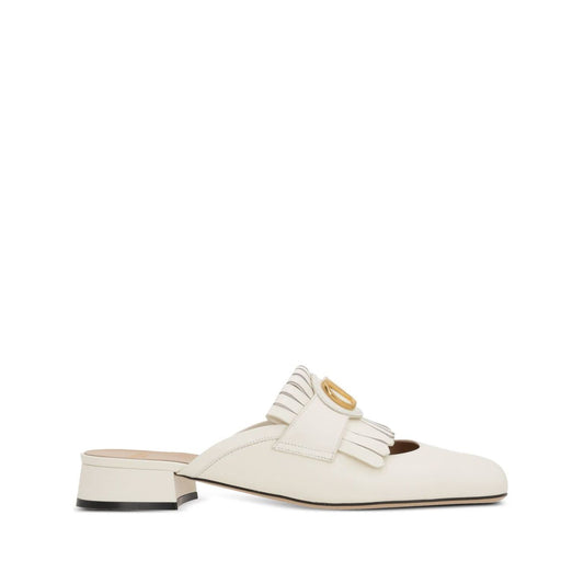 Valentino Garavani Vlogo Signature Calfskin Fringe Sabot Moccasin 25mm