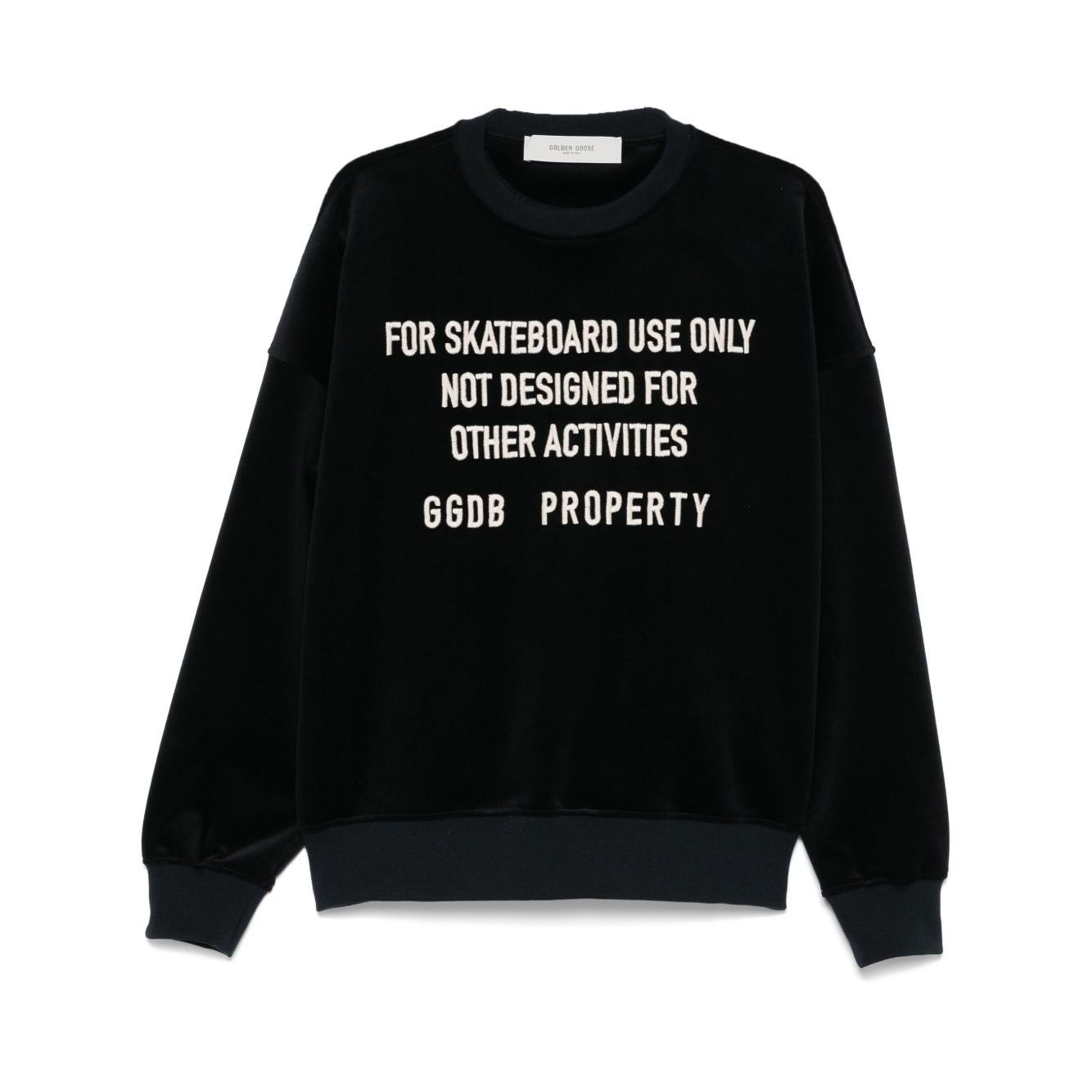 Golden Goose crew neck sweatshirt with embroidered lettering Topwear