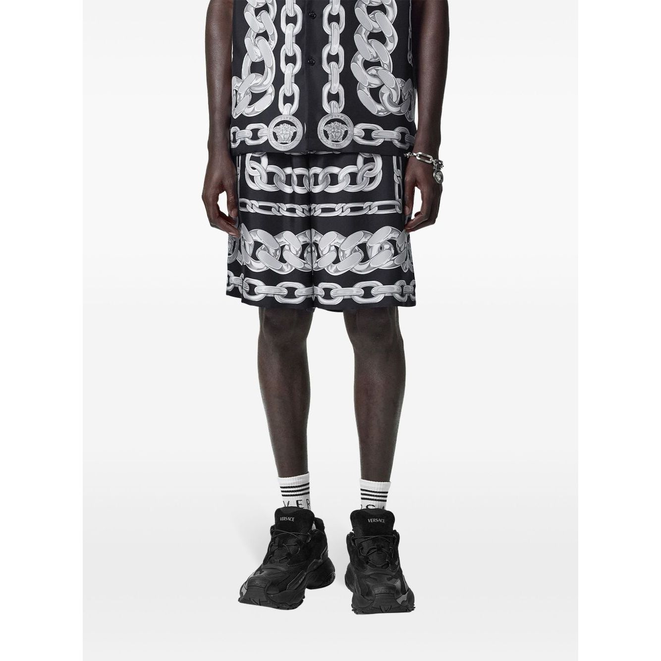 Versace Medusa Chains Silk Shorts Short trousers