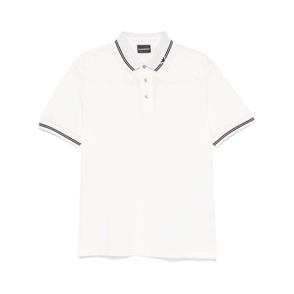Emporio Armani Piqué polo shirt with piped collar Topwear