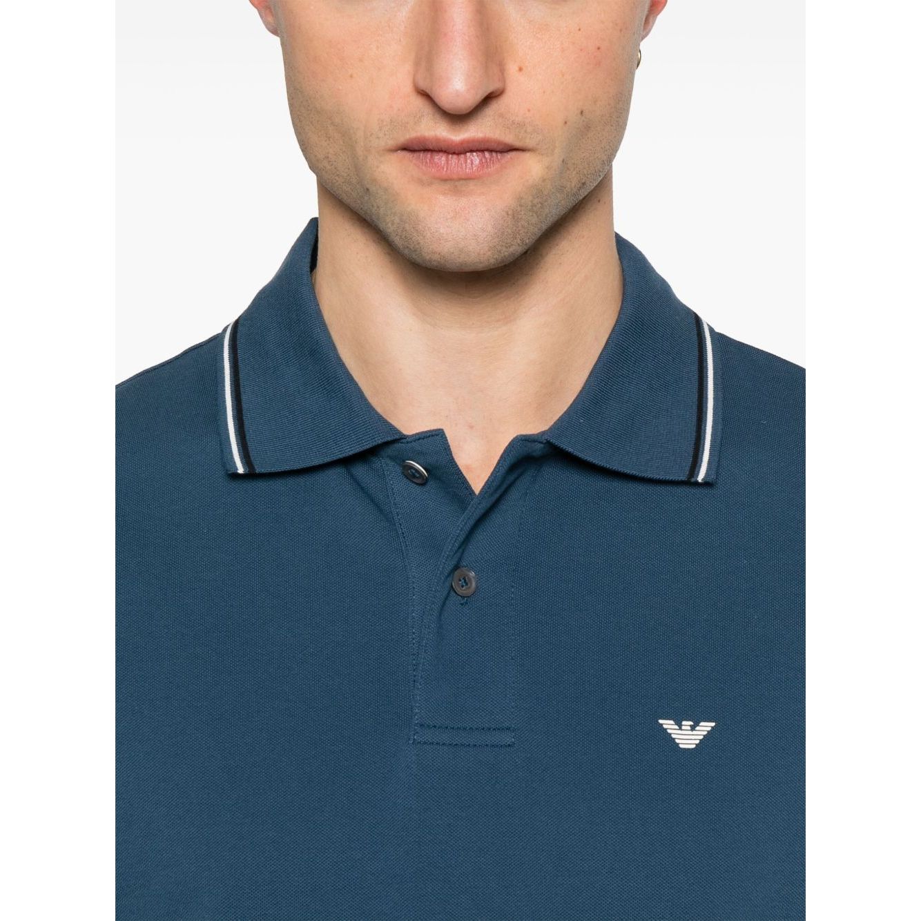 Emporio Armani embroidered logo polo shirt Topwear
