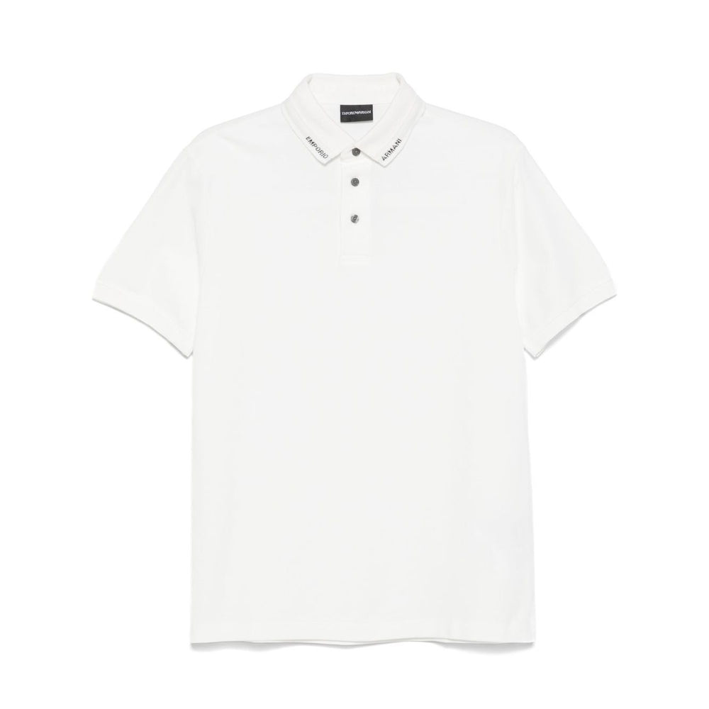 Emporio Armani Jersey polo with logo collar Topwear
