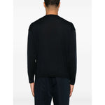 Emporio Armani Wool Blend Crewneck Sweater with Logo Topwear