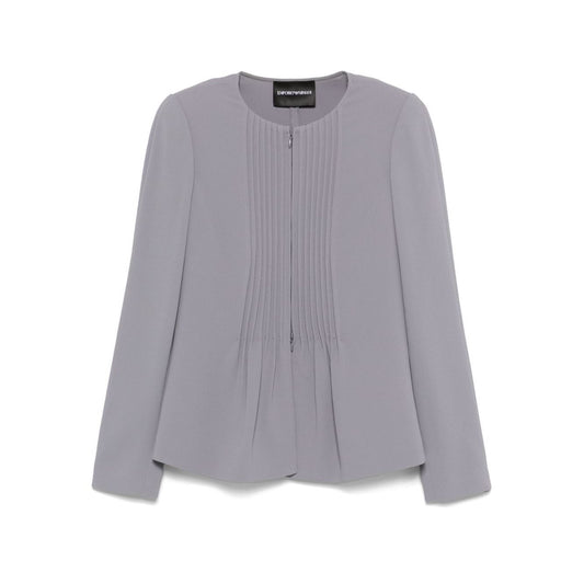 Emporio Armani Jacket in fluid woven fabric with pleats Jackets
