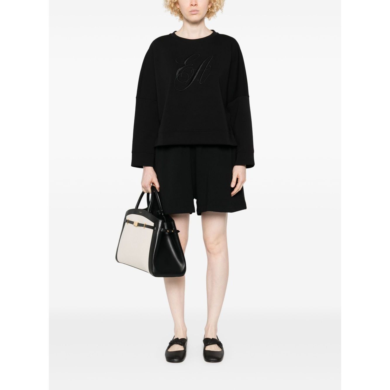 Emporio Armani Double jersey sweatshirt with logo embroidery Topwear