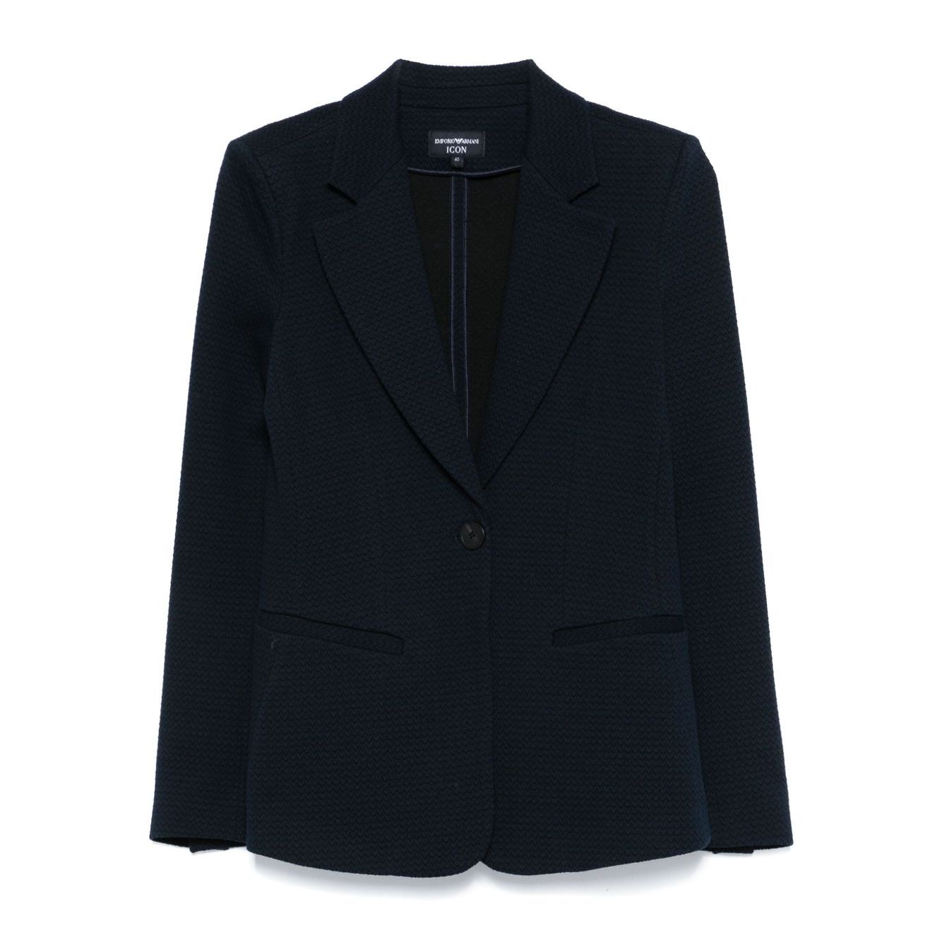 Emporio Armani Icon single-breasted blazer in an embossed jacquard knit jersey