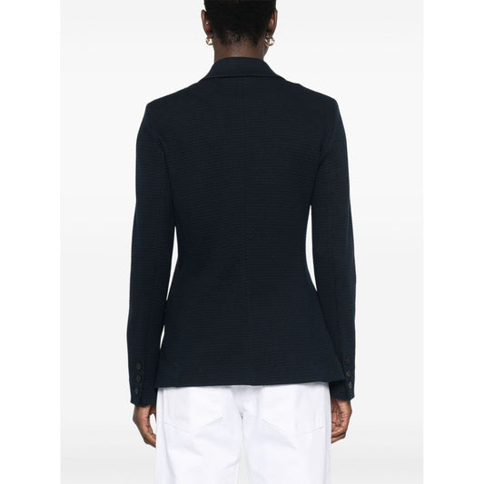 Emporio Armani Icon single-breasted blazer in an embossed jacquard knit jersey Jackets