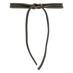 Furling By Giani Filo leather belt in dark khaki green with padded rolled design and self-tie fastening, 226 cm length, 1 cm width.