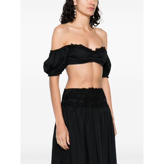 Ermanno Scervino Off-shoulder Lace detail cotton top Topwear