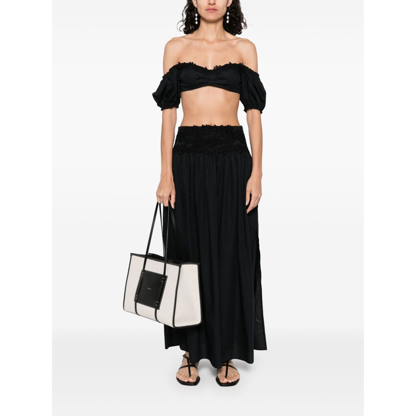 Ermanno Scervino Off-shoulder Lace detail cotton top Topwear
