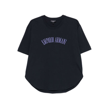 Emporio Armani logo embroidered T-shirt